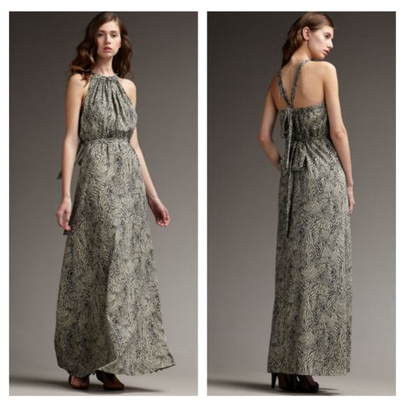 Leifsdottir Cockatoo Feather-Print Dress Silk Maxi 6 - Picture 1 of 6